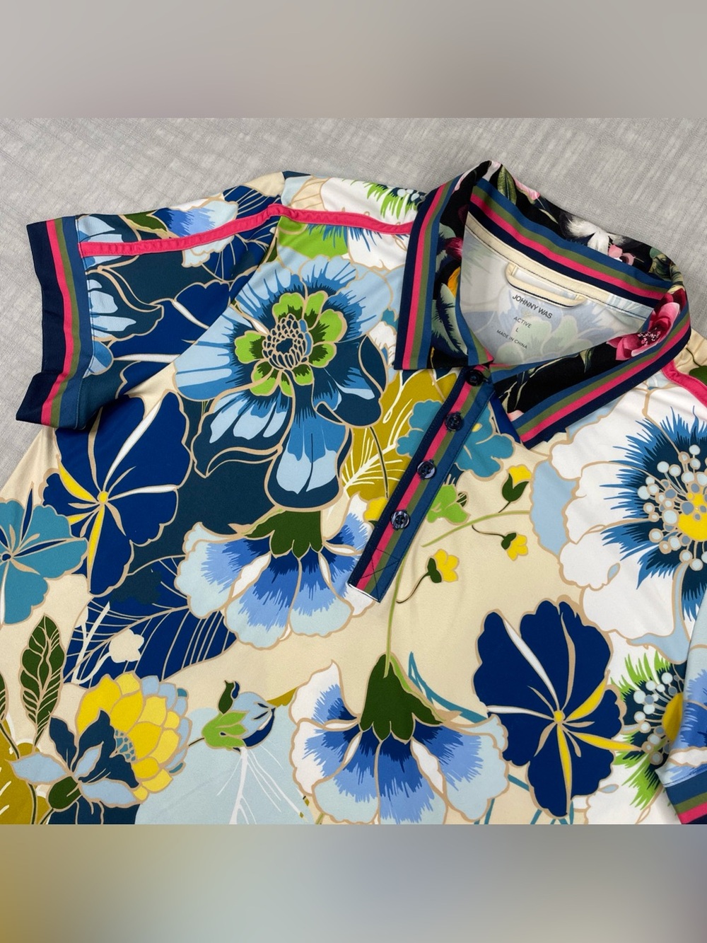 Johnny Was Womens Sz Large Bee Active Jenn Polo